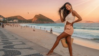 Samba-night coastline breeze with warm laughter.